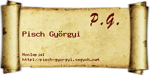Pisch Györgyi névjegykártya